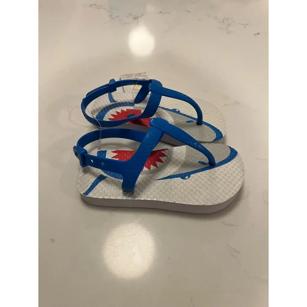 NWT Tropic Sun Toddler Shark Flip Flops 7/8